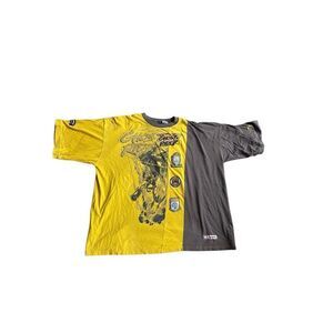 Y2K, Marvel, Johnny blaze ghost Rider, yellow patchwork T-shirt, size 3X